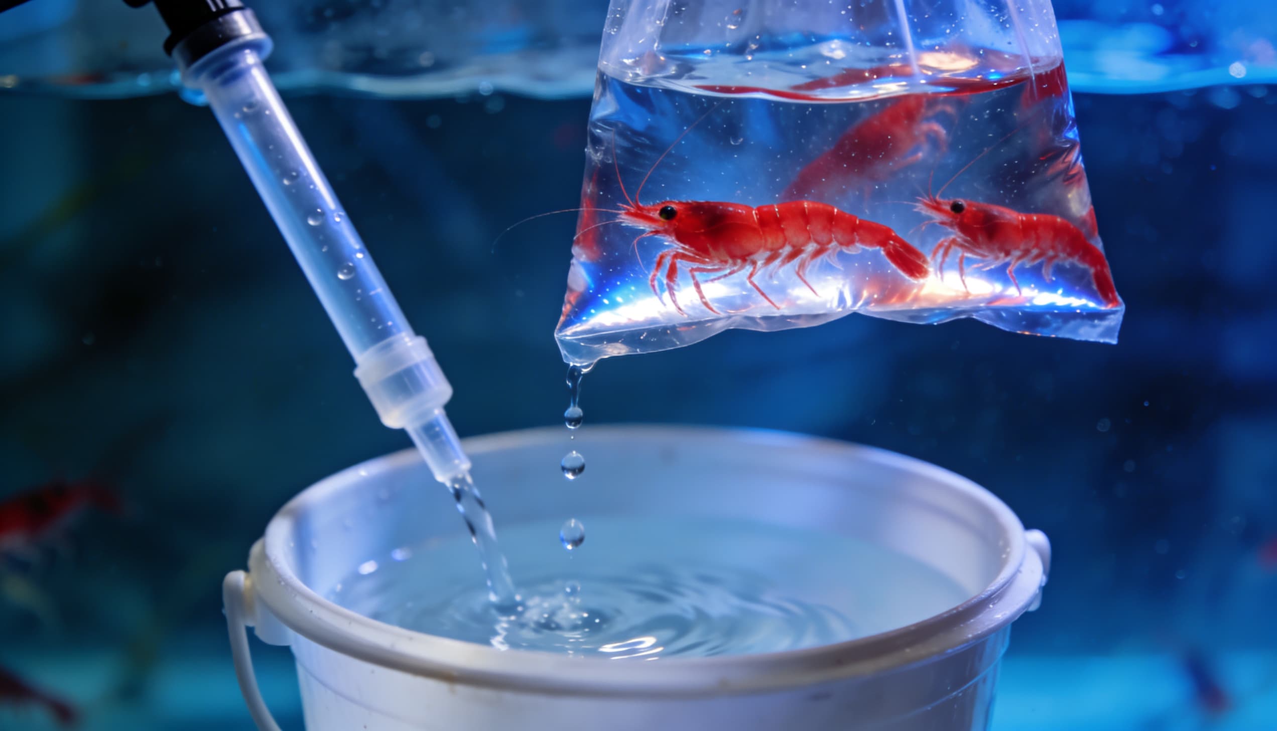 como aclimatar camarao no aquario metodo gotejamento
