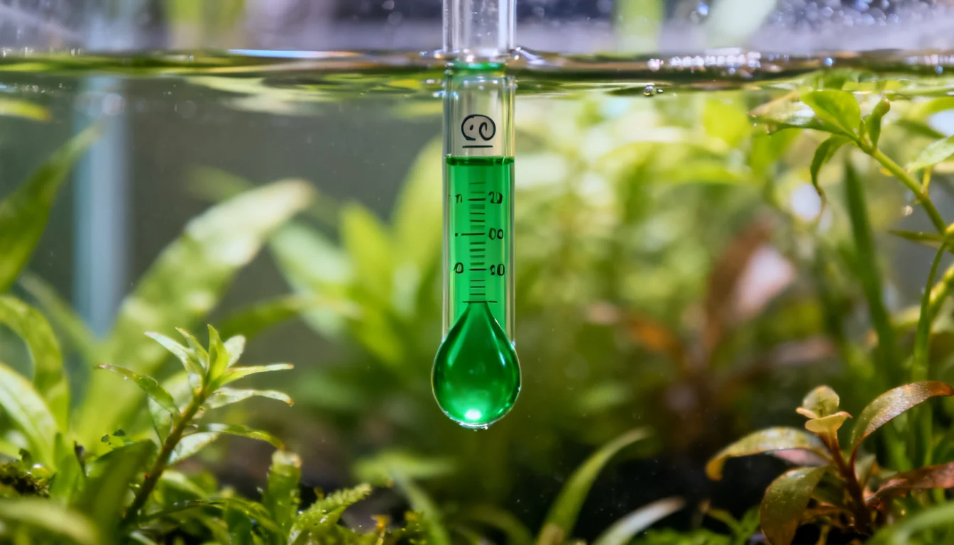 drop checker verde indicando CO2 ideal no aquário