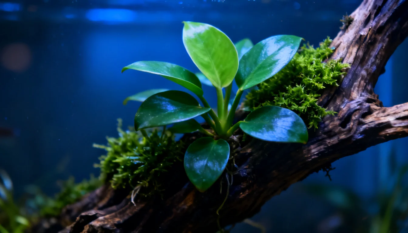 plantas aquáticas low light anúbia e musgo java