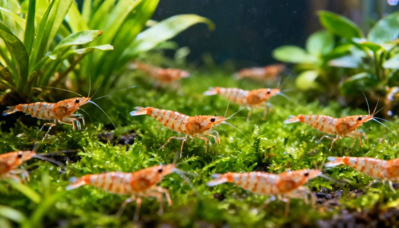 aquário nano de 20 litros com colônia grande de camarão