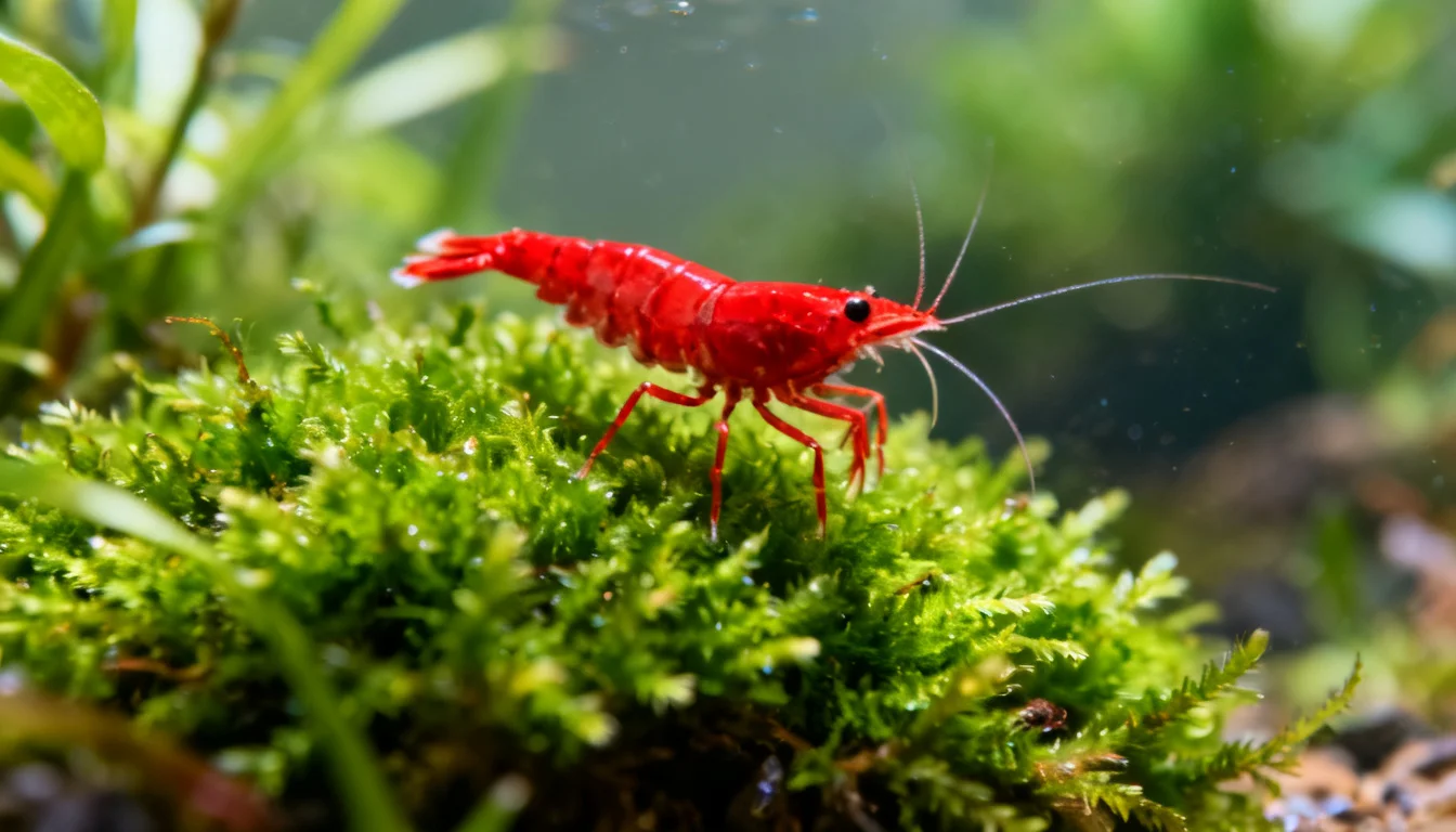 camarão neocaridina em aquário com temperatura estável
